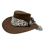 Jacaru 1020 Jillaroo Womens Suede Leather Hat - Chiffon Scarf Water Resistant & UPF 50+ (Made in Australia)