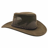 Jacaru 1021 Blaze Suede Leather Breeze Hat - Mesh Crown (Made in Australia)