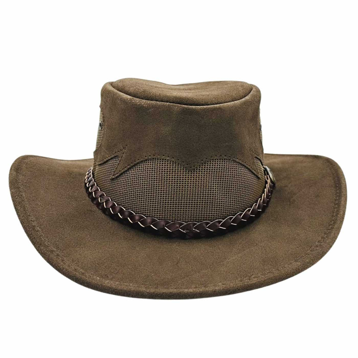Jacaru 1021 Blaze Suede Leather Breeze Hat - Mesh Crown (Made in Australia)