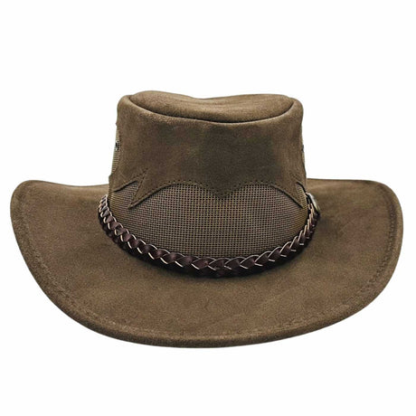 Jacaru 1021 Blaze Suede Leather Breeze Hat - Mesh Crown (Made in Australia)