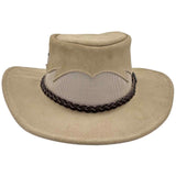 Jacaru 1021 Blaze Suede Leather Breeze Hat - Mesh Crown (Made in Australia)