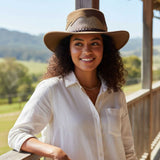 Jacaru 1021 Blaze Suede Leather Breeze Hat - Mesh Crown (Made in Australia)
