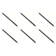 6x Black 30cm Magic Wand Bulk Pack - Wizard/Magician Costume Prop (Halloween & Fancy Dress)