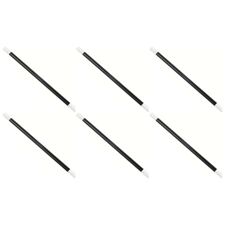6x Black 30cm Magic Wand Bulk Pack - Wizard/Magician Costume Prop (Halloween & Fancy Dress)