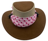 Jacaru 1022 Shady Lady Womens Suede Leather Breeze Hat - Mesh Crown & Chiffon Scarf (Made in Australia)