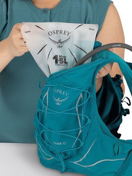 Osprey Dyna 1.5 Womens Pack with Reservoir for Hiking -  Verdigris Green