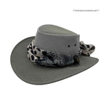 Jacaru 1023 Horizon Womens Vegan Leather Breeze Hat with Scarf - Mesh Crown (Made in Australia)