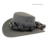 Jacaru 1023 Horizon Womens Vegan Leather Breeze Hat with Scarf - Mesh Crown (Made in Australia)