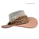 Jacaru 1023 Horizon Womens Vegan Leather Breeze Hat with Scarf - Mesh Crown (Made in Australia)