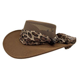 Jacaru 1023 Horizon Womens Vegan Leather Breeze Hat with Scarf - Mesh Crown (Made in Australia)