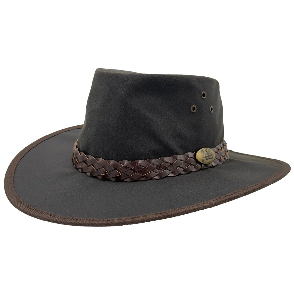Jacaru 1026A Knockabout Womens Waxed Cotton Hat - Brown (Foldable Water Resistant & UPF 50+ Made in Australia)