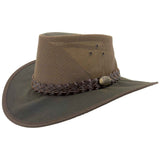Jacaru 1026B Knockabout Womens Waxed Cotton Breeze Hat - Brown (Mesh Crown Foldable & Water Repellent Made in Australia)