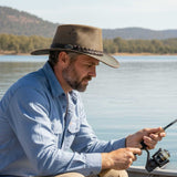 Jacaru 1026B Knockabout Womens Waxed Cotton Breeze Hat - Brown (Mesh Crown Foldable & Water Repellent Made in Australia)