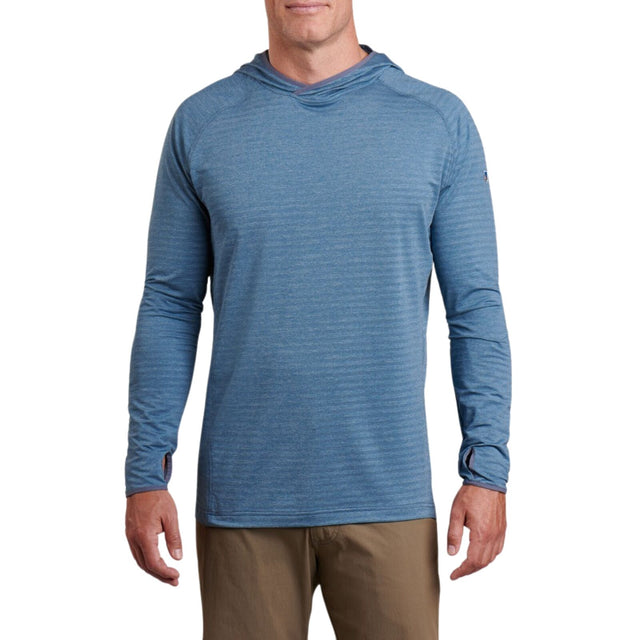 Kuhl Mens AirKuhl Hoody Hiking Outdoor Hoodie in Marin Blue