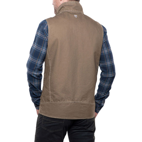 Kuhl Mens Burr Outdoor Canvas Full Zip Workwear Vest in Khaki