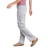 Kuhl Cabo Womens Pants 32L Lightweight Linen Blend UPF50 Hidden Pocket in Ash