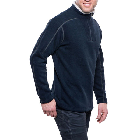 KUHL Europa Mens 1/4 Zip Pullover ALFPACA GOLD Fleece Warm in Mutiny Blue Size XXL