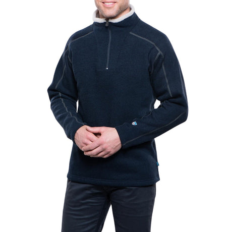 KUHL Europa Mens 1/4 Zip Pullover ALFPACA GOLD Fleece Warm in Mutiny Blue Size XXL
