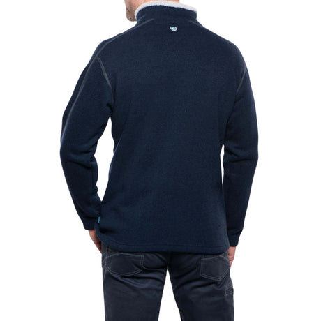 KUHL Europa Mens 1/4 Zip Pullover ALFPACA GOLD Fleece Warm in Mutiny Blue Size XXL