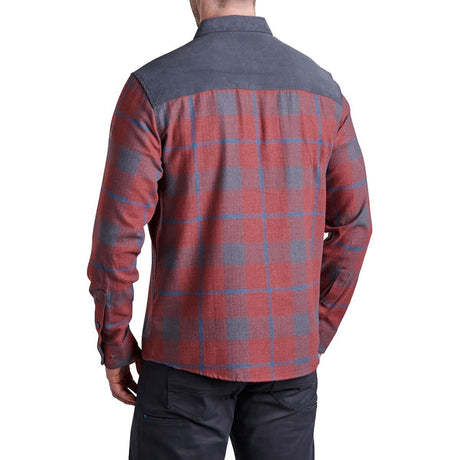 Kuhl Mens Inquisitr Long Sleeve Flannel Corduroy Shirt in Red Cinder