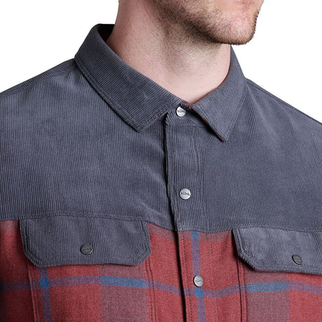 Kuhl Mens Inquisitr Long Sleeve Flannel Corduroy Shirt in Red Cinder