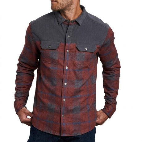 Kuhl Mens Inquisitr Long Sleeve Flannel Corduroy Shirt in Red Cinder