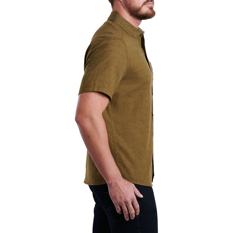 Kuhl Mens Intrepid Skorpio Short Sleeve Button Shirt in Shaded Moss