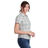 Kuhl Womens Kamp Outdoor Hiking Short Sleeve Shirt in Soft Jade