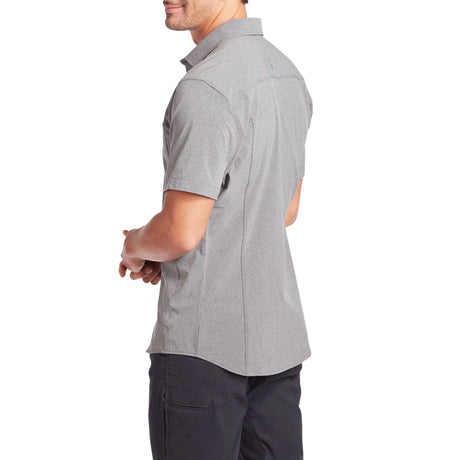 Kuhl Mens Optimizr Outdoor Short Sleeve Button Shirt in Anchor Gray