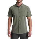 Kuhl Mens Optimizr Outdoor Short Sleeve Button Shirt in Green Slate