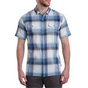 Kuhl Mens Response Outdoor Hiking Short Sleeve Shirt in Brisk Blue
