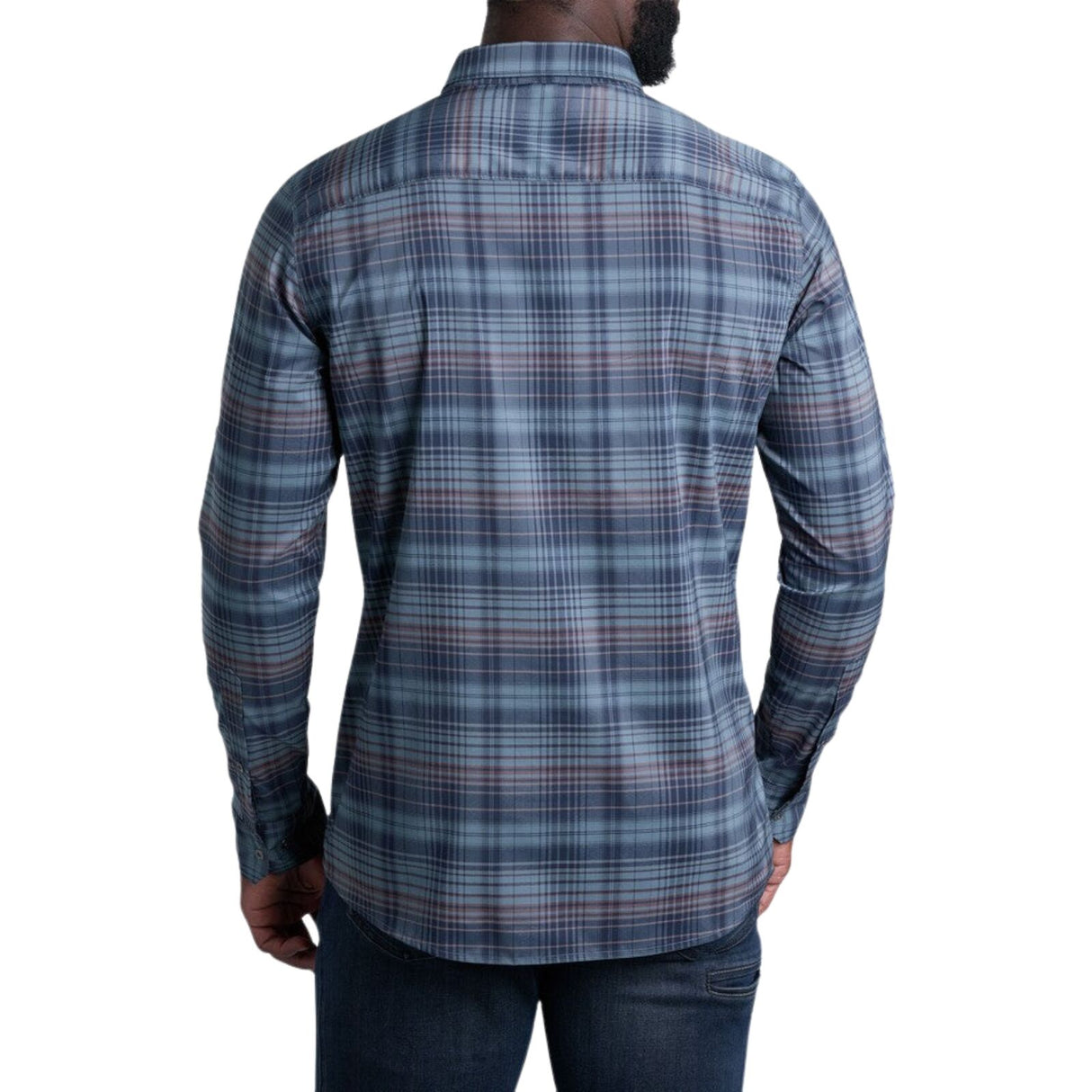 Kuhl Mens Response Lite Outdoor Hiking Long Sleeve Shirt in Blue Flame