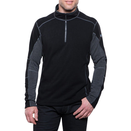 KUHL Revel 1/4 Zip Mens Pullover Fleece Quick Dry in Black Steel Size XXXL