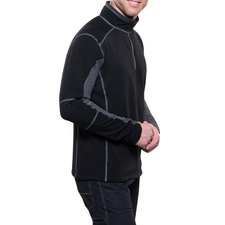 KUHL Revel 1/4 Zip Mens Pullover Fleece Quick Dry in Black Steel Size XXXL