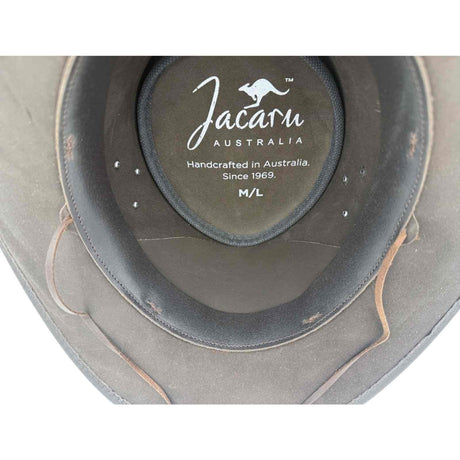 Jacaru 1028 Kangaroo Leather Soft Hat with Chinstrap - Dark Brown (Water Repellent & UPF 50+ Made in Australia)