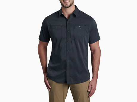 Kuhl Mens Stealth Outdoor Hiking Short Sleeve Shirt in Neptune