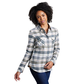 Kuhl Womens Tess Outdoor Hiking Long Sleeve Flannel in Sage - L