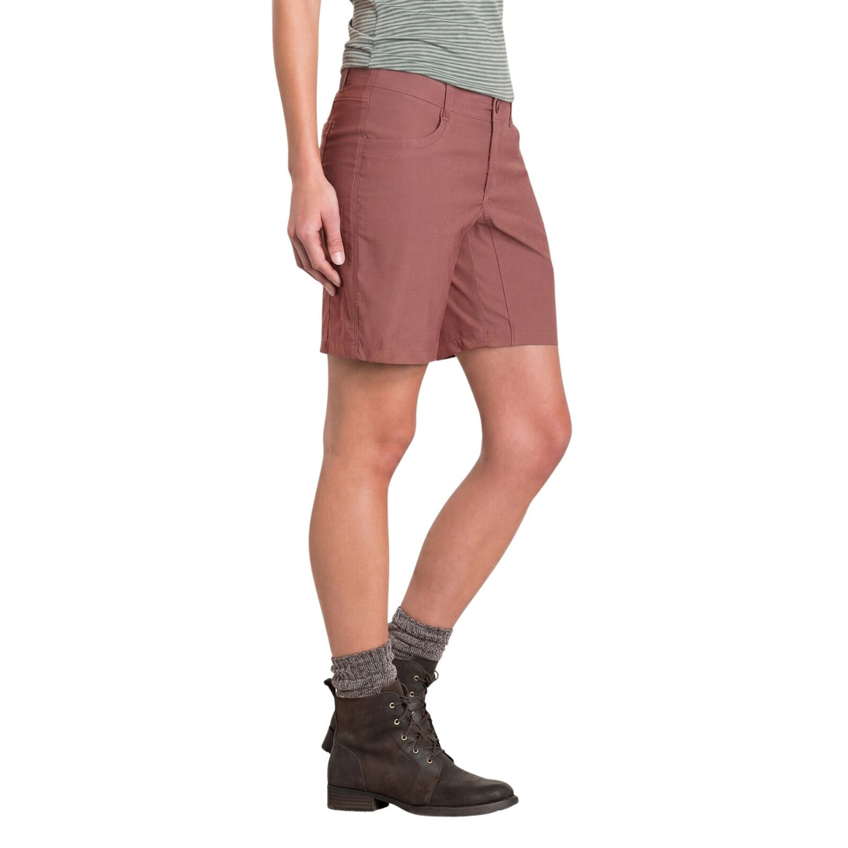 Kuhl Womens Trekr 8in Outdoor Hiking Shorts in Dark Dahlia
