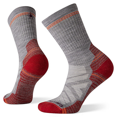Smart Wool Hike Light Cushion Crew Womens Socks in Light Gray
