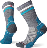 Smartwool Womens Hike Light Cushion Tube Stripe Crew Socks in Charcoal Light Grey -  L