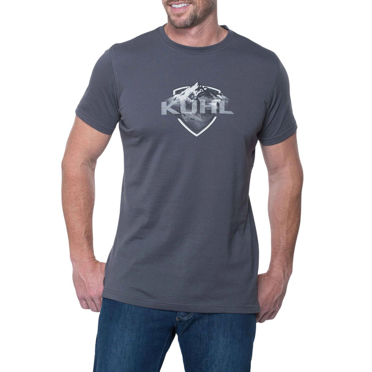 Kuhl Mens Born In The Mountains Outdoor Hiking T Shirt in Carbon