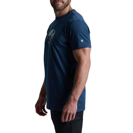 Kuhl Mens Born In The Mountains Outdoor Hiking T Shirt in Pirate Blue