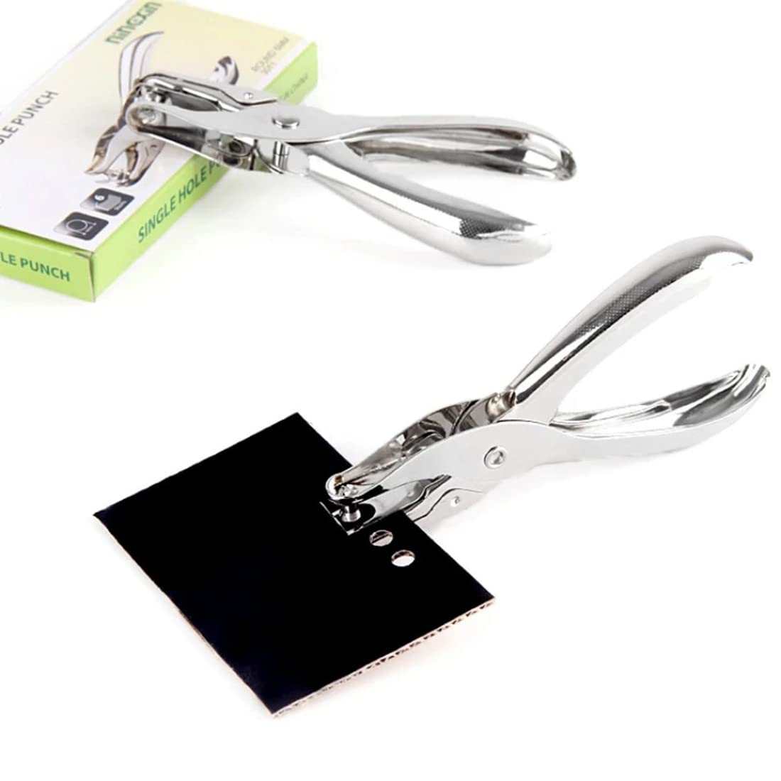 Single Paper Hole Punch - Handheld 6mm Stainless Steel Plier/Puncher