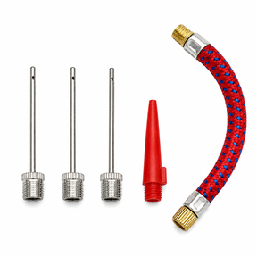 Universal Ball Inflator Kit 5 Piece w/ Flexible Hose and Needle Nozzle Adaptors