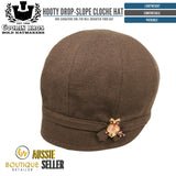 GOORIN BROTHERS Ladies Hooty Drop-Slope Cloche Hat - Brown - Brown