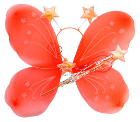 Red Angel Wings - Girls Fairy/Butterfly/Princess Costume for Fancy Dress Party