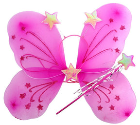 Hot Pink Angel Wings - Girls Fairy/Butterfly/Princess Costume for Fancy Dress Party