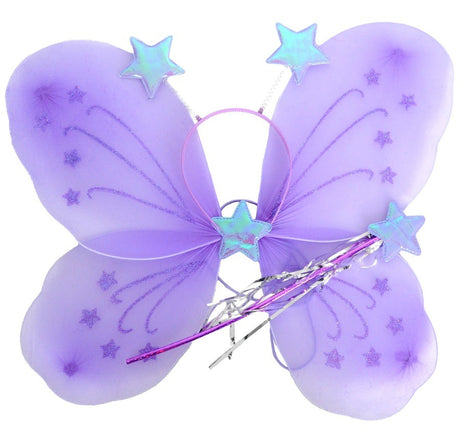 Purple Angel Wings - Girls Fairy/Butterfly/Princess Costume for Fancy Dress Party