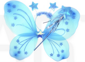 Blue Angel Wings - Girls Fairy/Butterfly/Princess Costume for Fancy Dress Party