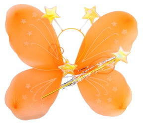 Orange Angel Wings - Girls Fairy/Butterfly/Princess Costume for Fancy Dress Party
